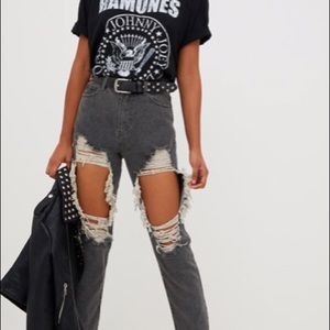 Dark Grey Ripped Jeans